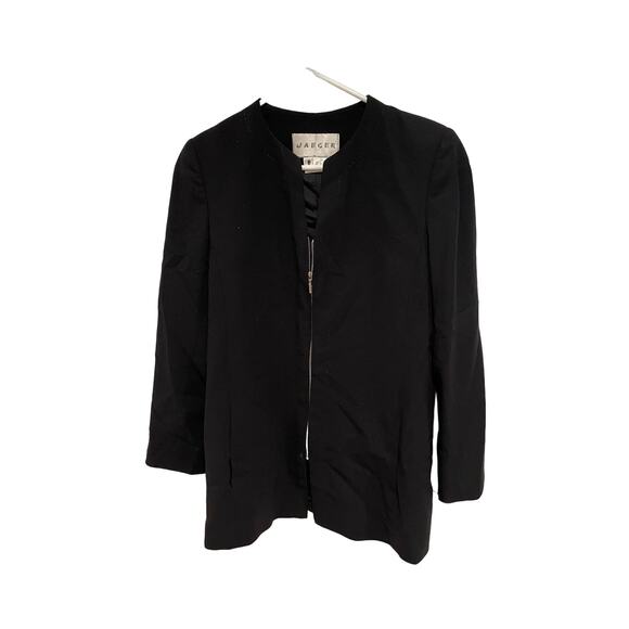 Vintage Jaeger wool black zip up coat 8/10
